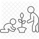 Niños jardineria  Icono
