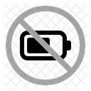 No Battery Warning Prohibition Icon