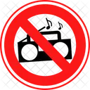 No Boombox Prohibited Boombox Icon
