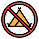 No Camping Forbidden Tent Icon