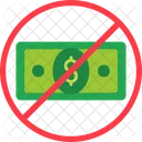 No Cash Forbidden Illegal Icon