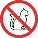No Cat Cat Not Allowed Cat Prohibition Icon