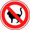 No Cat Cat Not Allowed Cat Prohibition Icon