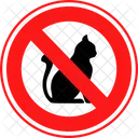 No Cat Cat Not Allowed Cat Prohibition Icon
