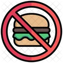 No Comida Rapida No Comida Chatarra No Hamburguesas Icono