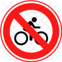 No Cycling Notice Road Sign Icon