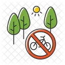 No Cycling Sign Icon