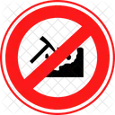 No Digging Mountain Ban Smoke Icon
