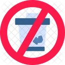 No Disposable Garbage Sign Icon