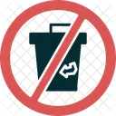 No Disposable Garbage Sign Icon