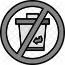 No Disposable Garbage Sign Icon