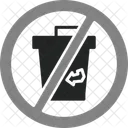 No Disposable Garbage Sign Icon
