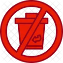 No Disposable Garbage Sign Icon