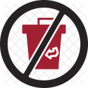 No Disposable Garbage Sign Icon