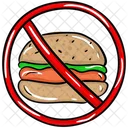 No Fast Food Stop Fast Food Fast Food Prohibition Icon