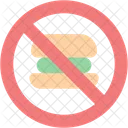 No Fast Food Not Allowed Burger Icon