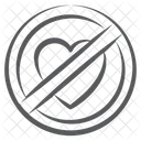 No Favorite Heart Block Heart Ban Icon