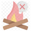 No Fire Bonfire Camping Icon