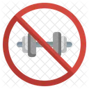 No Gym No Dumbbell Do Not Exercise Icon
