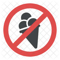 No Ice Cream Sign  Icon
