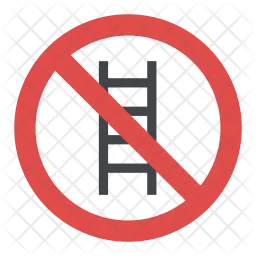 No Ladder Sign  Icon