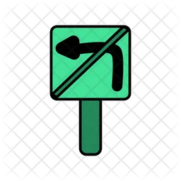 No Left Turn  Icon