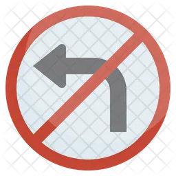 No Left Turn  Icon