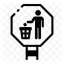 No Littering Trash Dustbin Icon