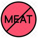 No Meat Forbidden Vegan Icon