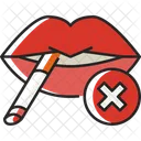 No Mouth Cigarette Mouth No Smoking Icon