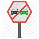 No Overtaking Passing Icon