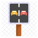No Overtaking Road Post Traffic Board Icon