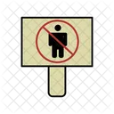 No Pedestrian Board  Icon