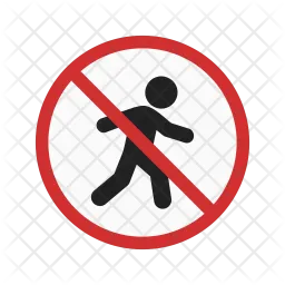 No pedestrian crossing  Icon