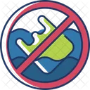 No Plastic Plastic Save Earth Icon