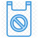 No Plastic Bag Pollution Ban Icon