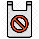 No Plastic Bag Pollution Ban Icon