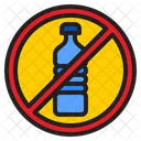 No Plastic Bottle No Plastic Recycle Icon