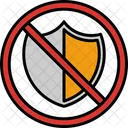 No Protection Security Shield Icon