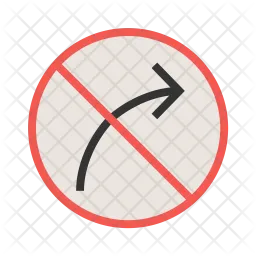 No right turn  Icon