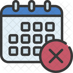 No Schedule Icon - Download in Colored Outline Style