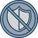 No Protection Security Shield Icon
