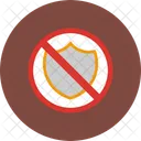 No Protection Security Shield Icon