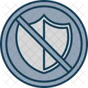 No Protection Security Shield Icon