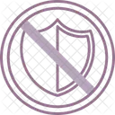 No Protection Security Shield Icon