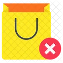 No Shopping Tote Jute Icon