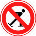 No Skating Forbidden Roller Skates Icon
