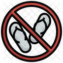 No Slippers Do Not Sltppers Slippers Icon