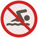 No Swimming Sign Icon