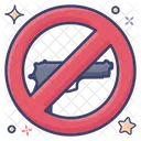 No To Guns Weapon Prohibited Gun Blocked Icon